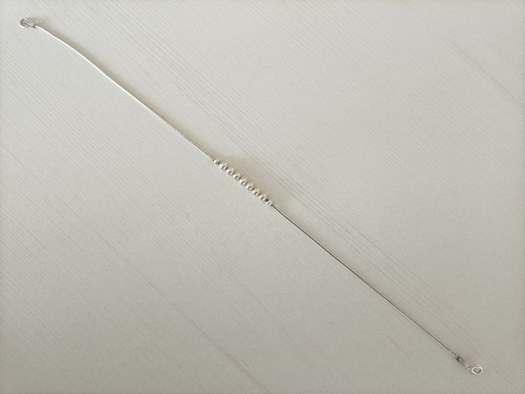 Nieuw super mooie zilveren enkelbandje met bolletjes 26 cm, Ophalen of Verzenden, Nieuw, Zilver