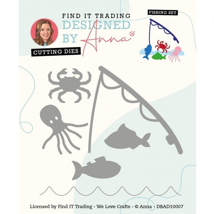 Designed by Anna Mix Match Cutting die fishing set DBAD10007, Overige merken, ., Nieuw, Ophalen of Verzenden