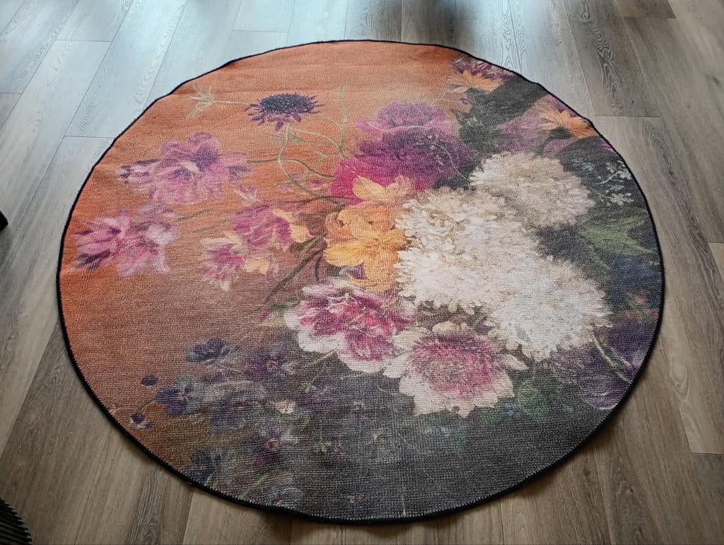 Rond vloerkleed met bloemen van Kwantum, Ophalen