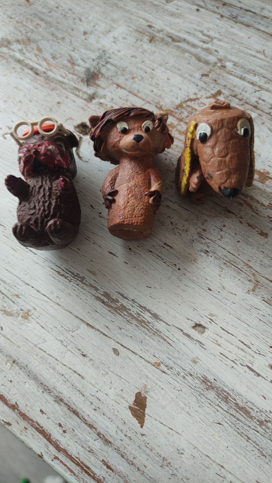 3 Vintage PVC figuurtjes Woefs en de Lamaars '70 MMC Holland, Ophalen of Verzenden, Gebruikt