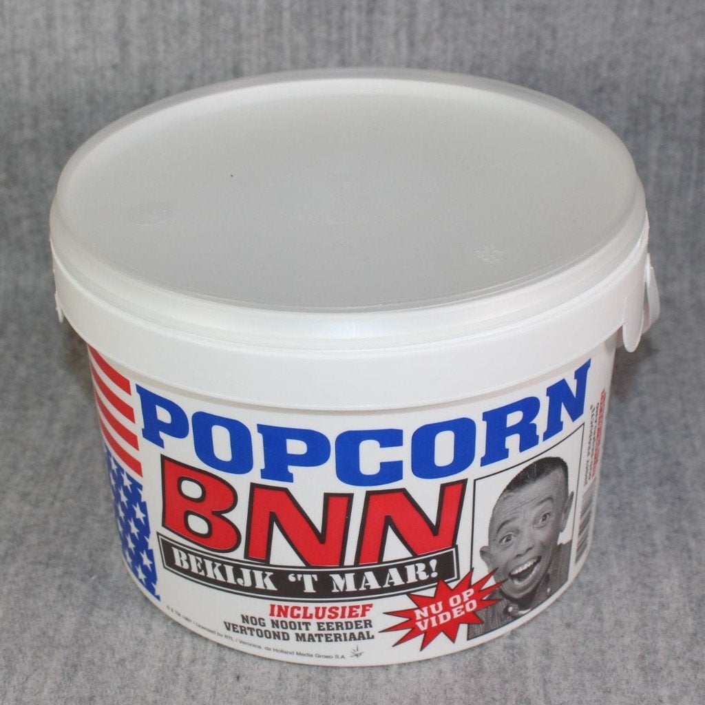 vintage bnn bart de graaff popcorn bucket jaren 90, Ophalen of Verzenden, Gebruikt