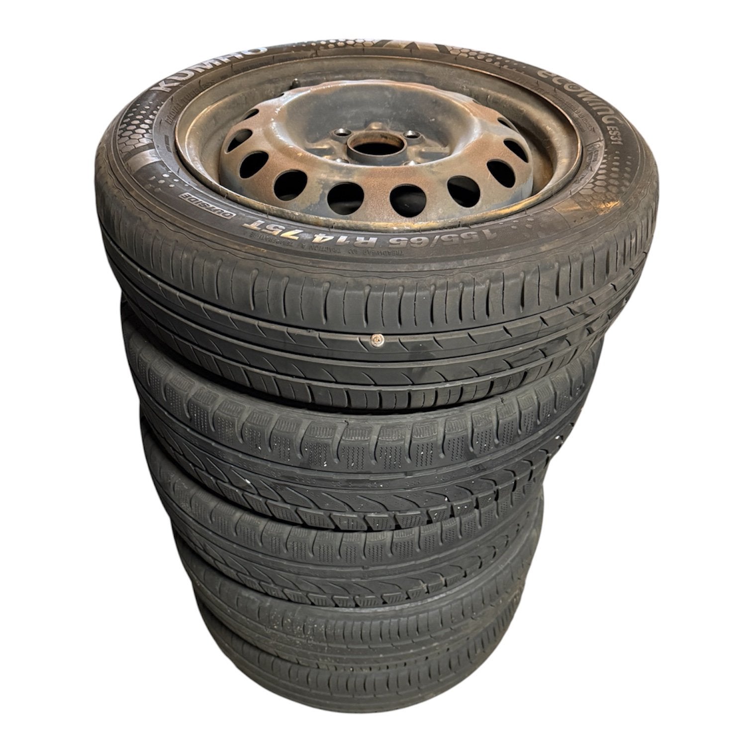 Banden + Velgen Toyota Aygo, Peugeot 107, citroen C1, Ophalen, Gebruikt