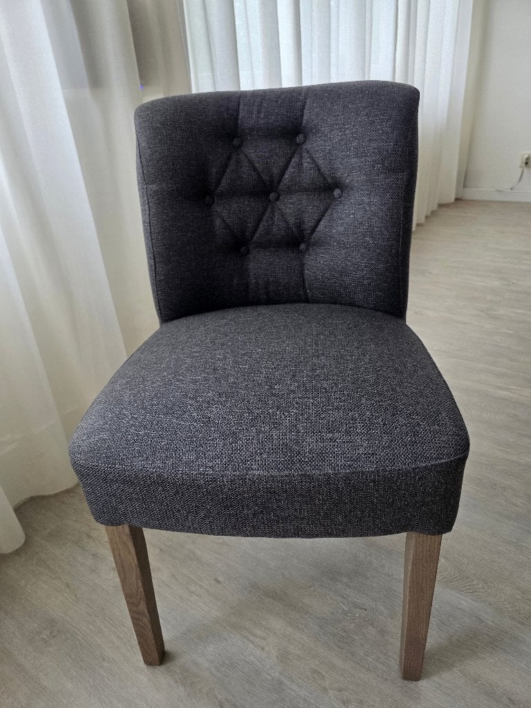 4 EETKAMERSTOELEN MODEL KRISTAL ANTRACIETKLEUR, Huis en Inrichting, Ophalen, Vier, Stof, Grijs