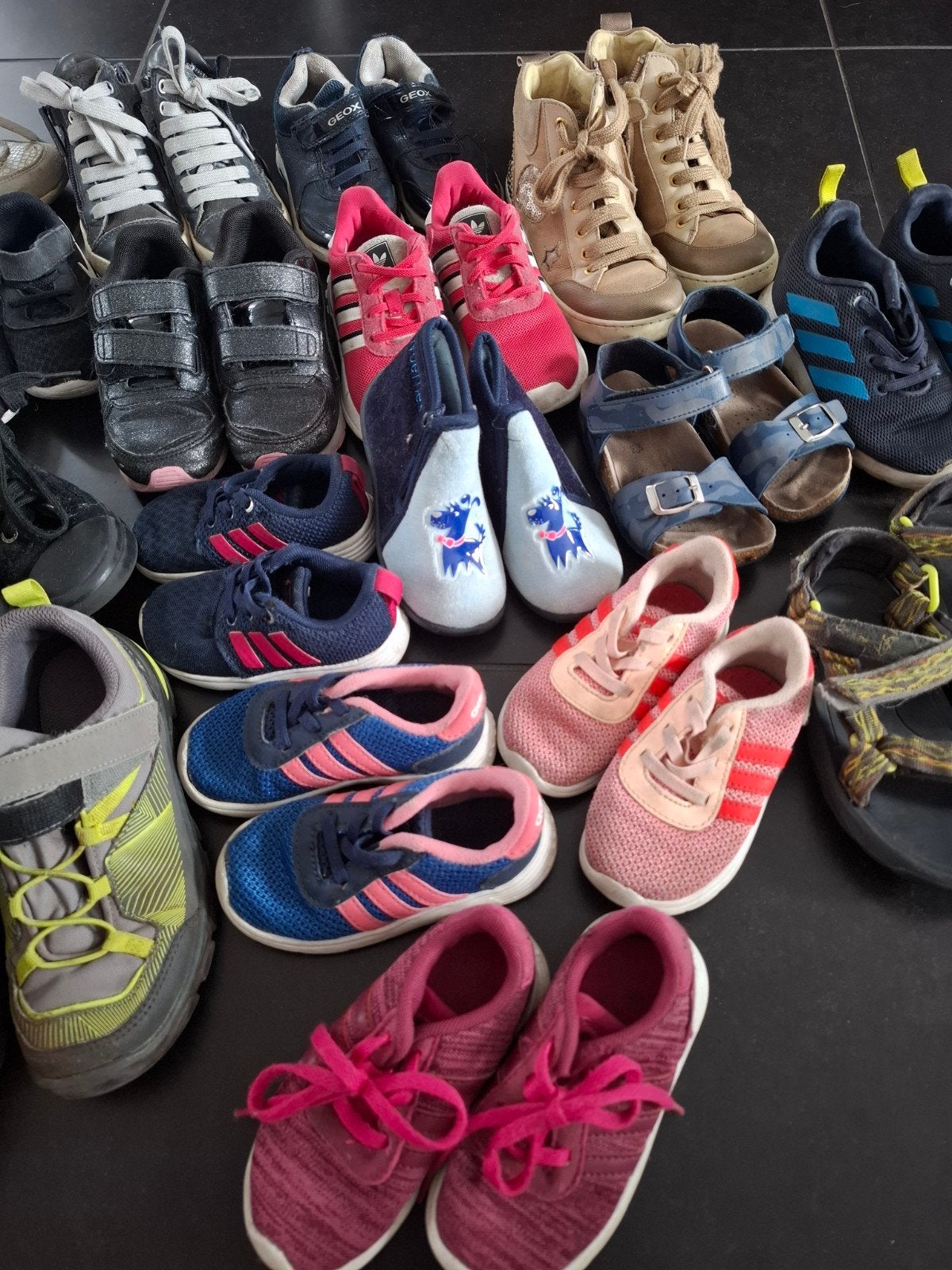 Grote partij kinderschoenen, diverse maten en merken, Gebruikt, Jongen of Meisje, Schoenen, Diverse merken