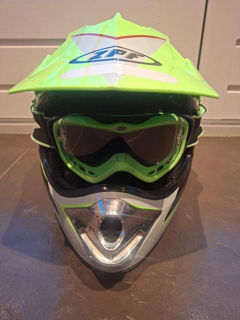 Crosshelm met bijpassende bril maat L, Overige merken, M, Offroadhelm, Ophalen of Verzenden