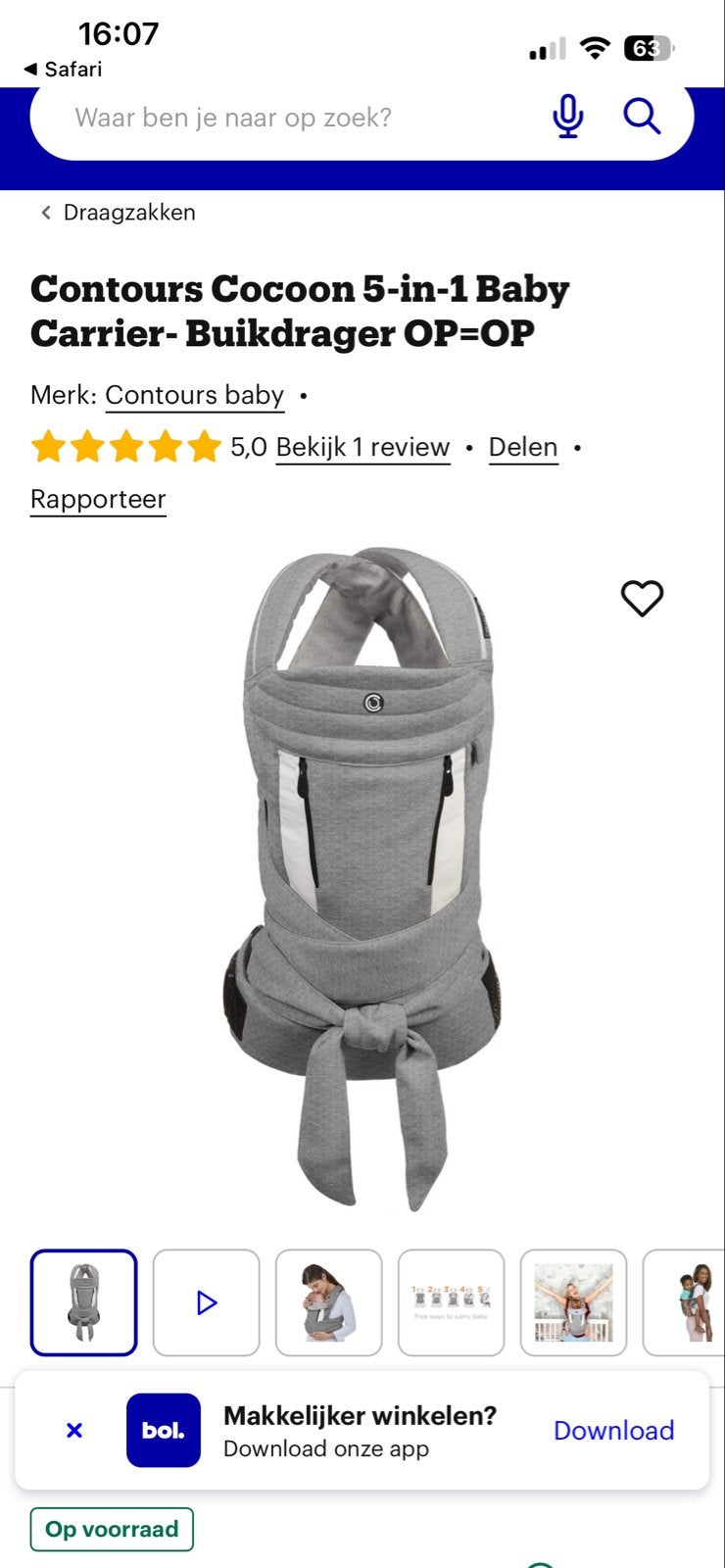 Contours Cocoon 5-in-1 Baby Carrier - Buikdrager, Kinderen en Baby's, Overige merken, Ophalen of Verzenden, Zo goed als nieuw