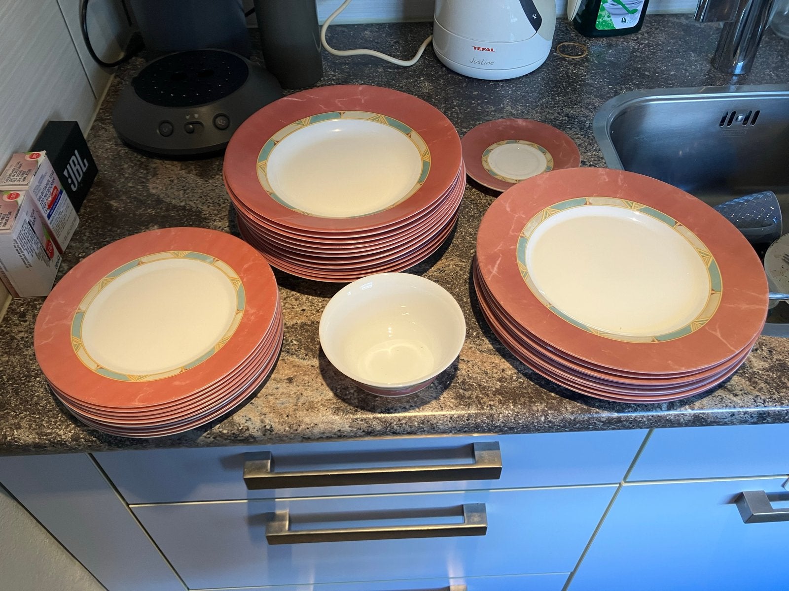 Arcopal Servies Borden, ontbijt,diepe borden. Vintage Design, Gebruikt, Overige merken, Keramiek, Vintage