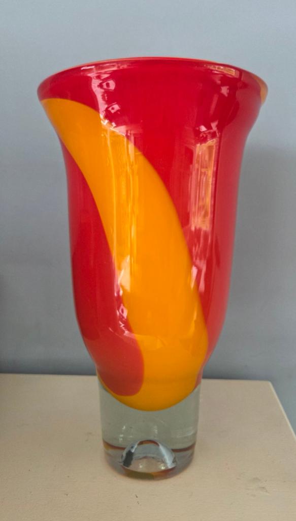 Vaas Murano Art Design, Ophalen of Verzenden, Rood, Glas, Minder dan 50 cm