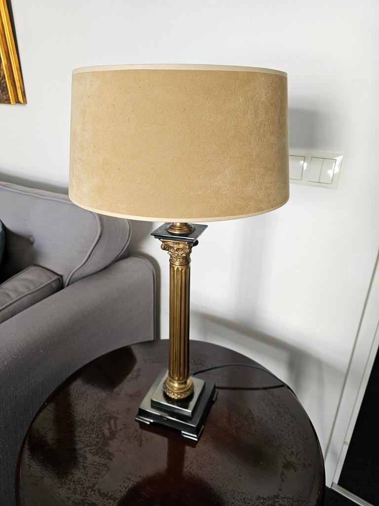 Sfeervolle Empire tafellamp, Ophalen, 50 tot 75 cm, Zo goed als nieuw, Stof