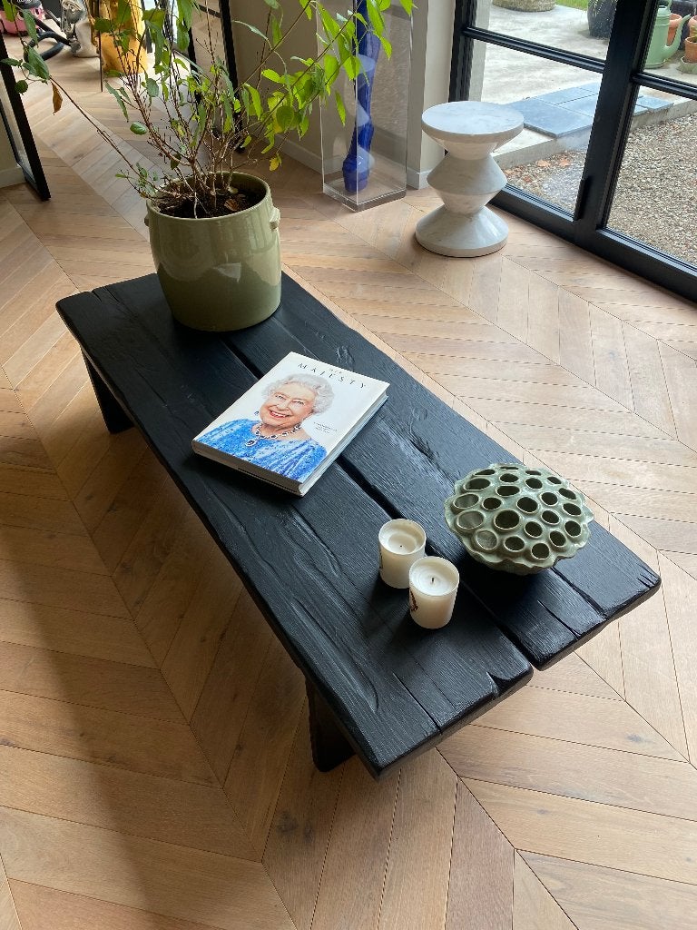 Salontafel Beau zwart. (op maat mogelijk), 100 tot 150 cm, Nieuw, Modern, Overige houtsoorten