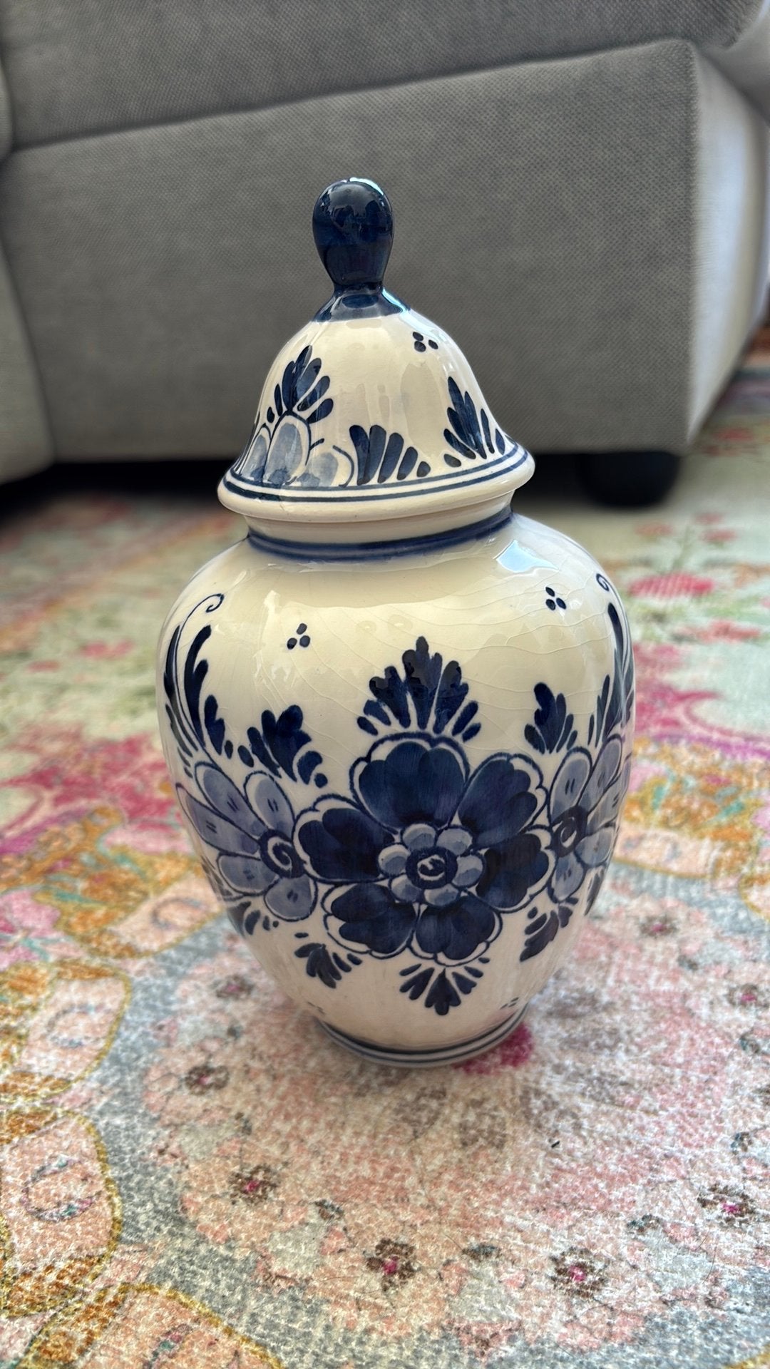 Delfts blauw vaas vaasje pot met deksel, Antiek en Kunst, Ophalen of Verzenden
