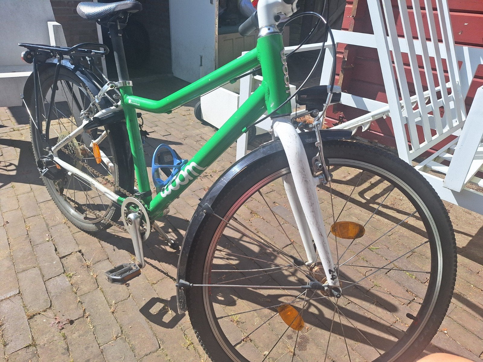 Woom kinderfiets 24 inch - Groen met 8 versnellingen, 20 inch of meer, Gebruikt, Velgrem, Ophalen