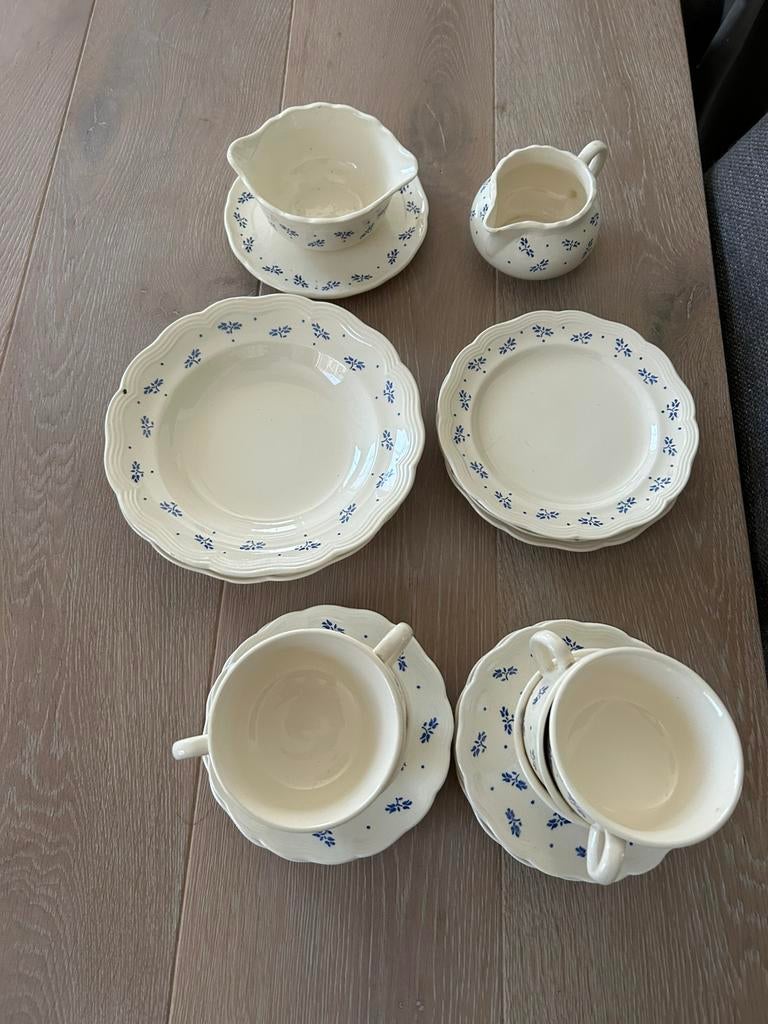 Mooi vintage handbeschilderd servies, Ophalen of Verzenden