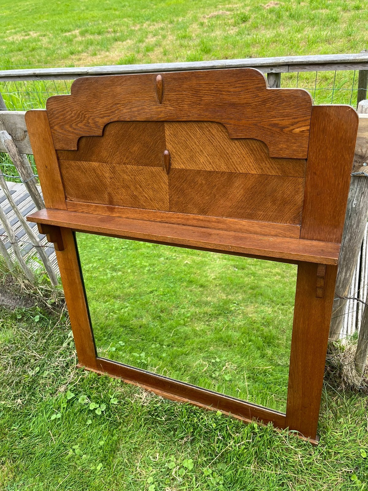 Antieke spiegel. Halspiegel., Antiek en Kunst, Ophalen, Rechthoekig