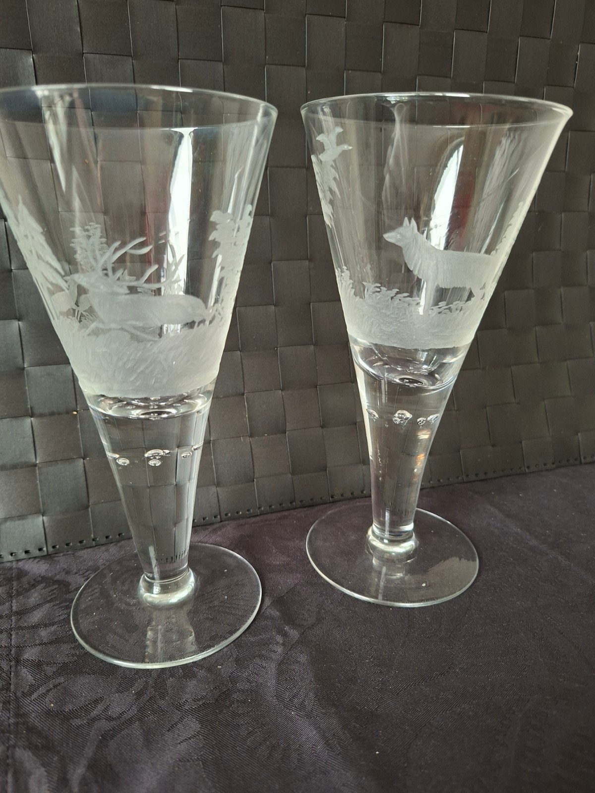 Prachtige set van 2 vintage jachtglazen, Ophalen of Verzenden