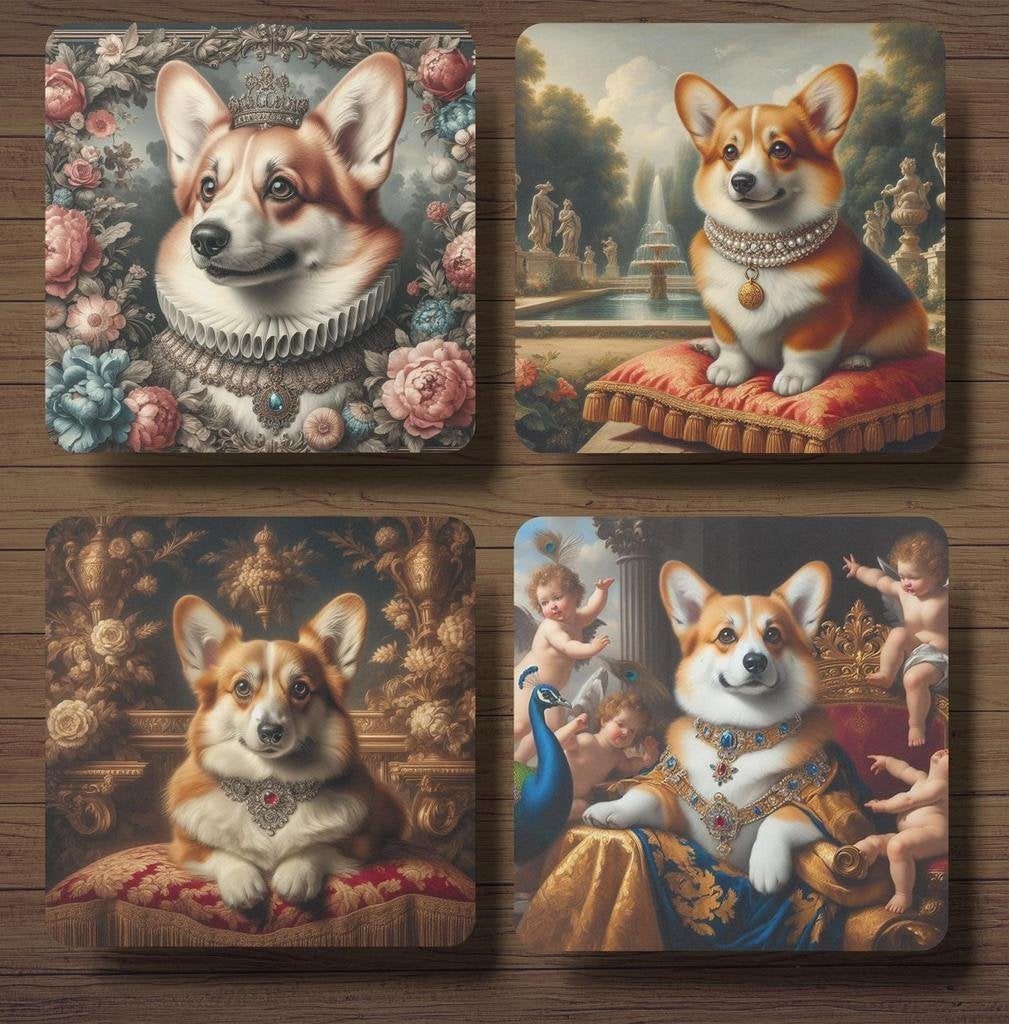Corgi Barok onderzetters met houder, Ophalen of Verzenden, Nieuw