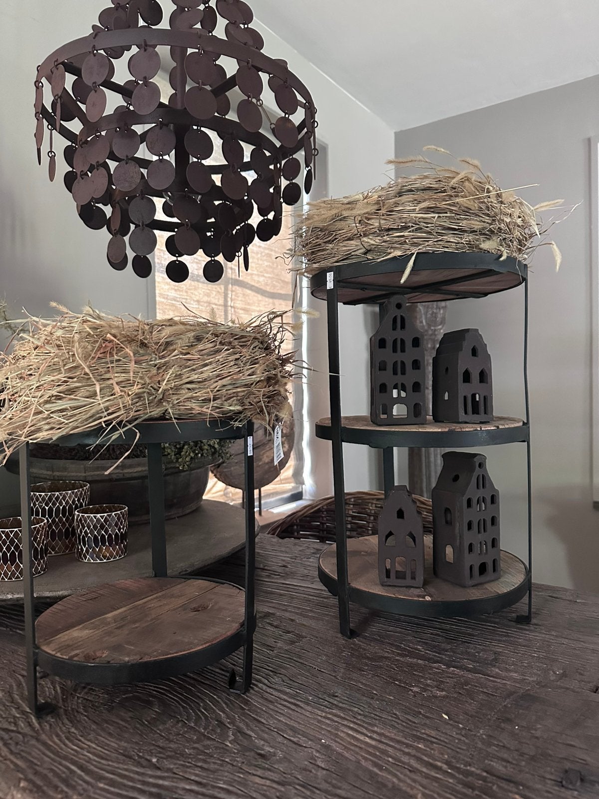 Decoratieve Etagère 2 of 3 Laags - Hout & Metaal, Ophalen of Verzenden