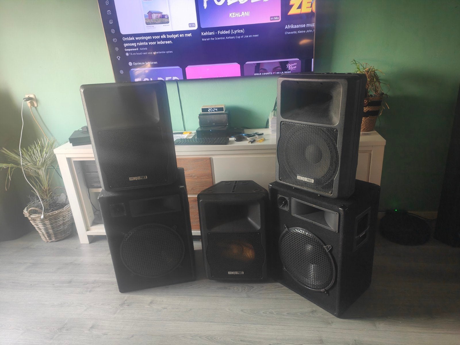 Omnitronic DX-1522 en HQ Power speakerset, Audio, Tv en Foto, Luidsprekers, Gebruikt, Speakerset, Ophalen, 150 watt of meer