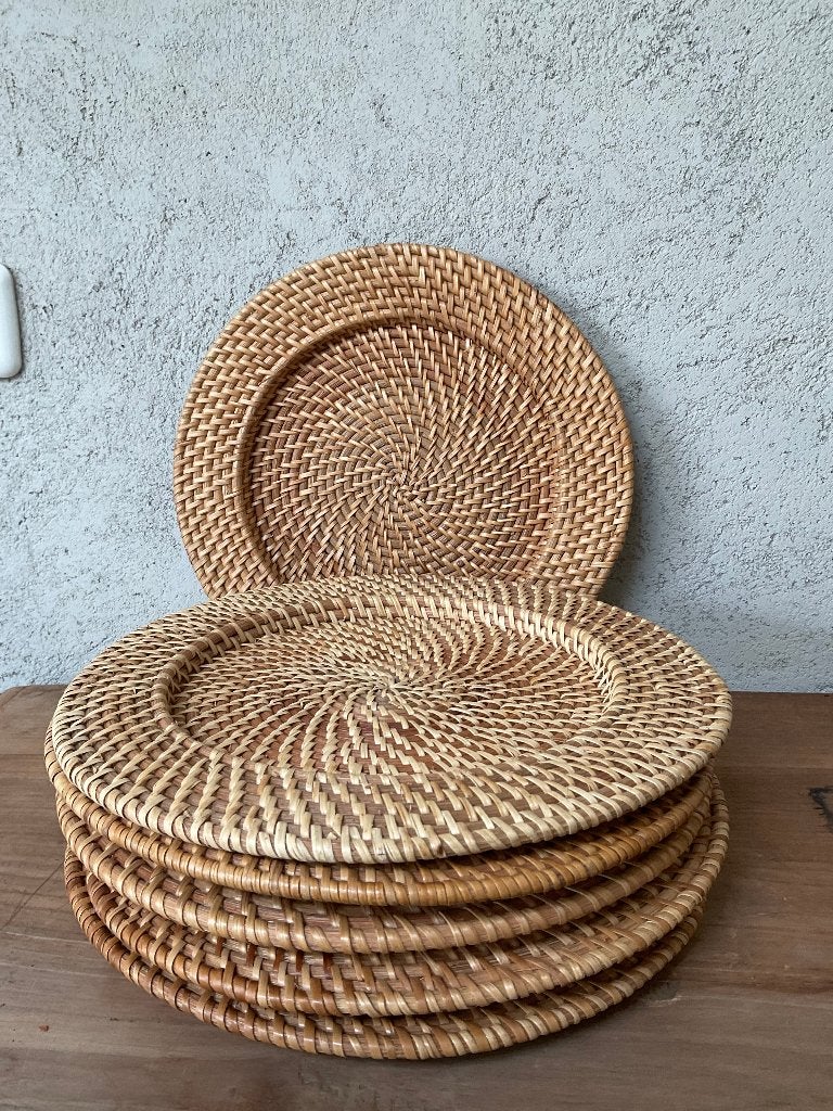 6 rotan onderzetters, Ophalen of Verzenden, Plantenonderzetter, Nieuw, Overige materialen
