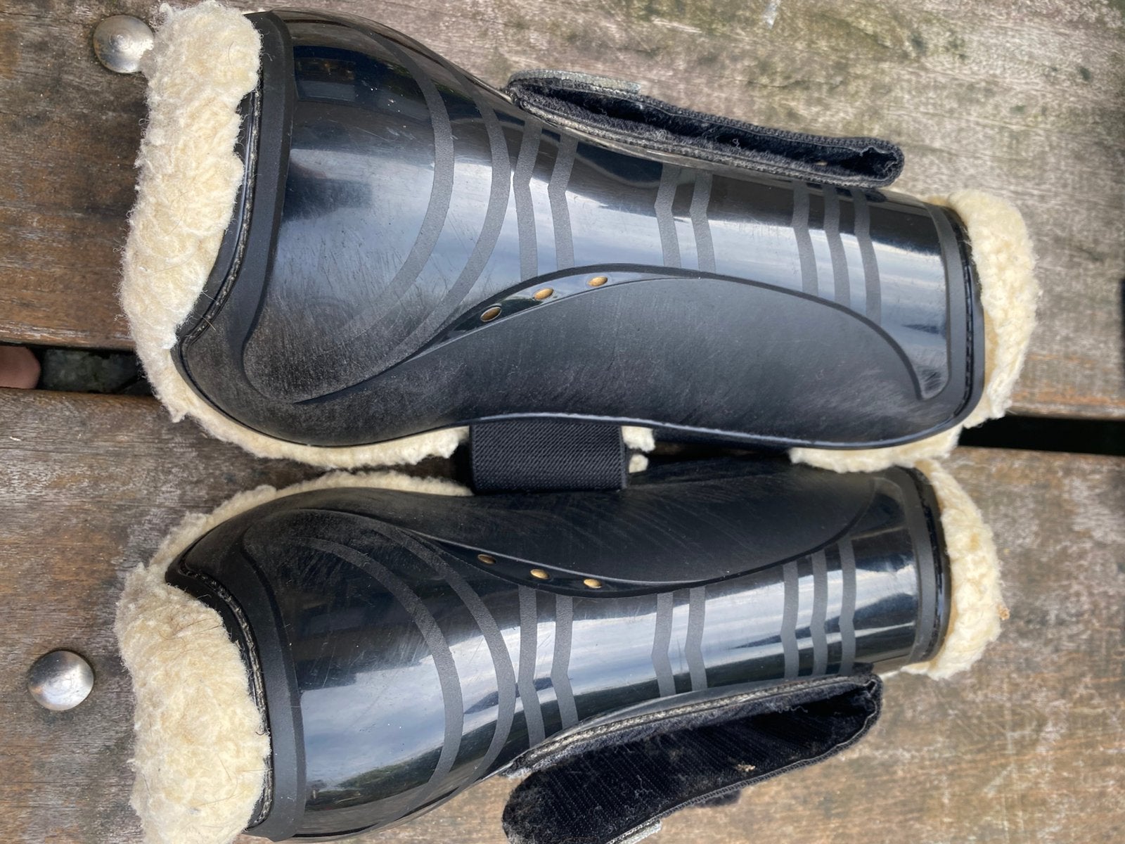 Busse peesbeschermers met bont set maat L, Dieren en Toebehoren, Beenbeschermers, Ophalen of Verzenden, Gebruikt, Full