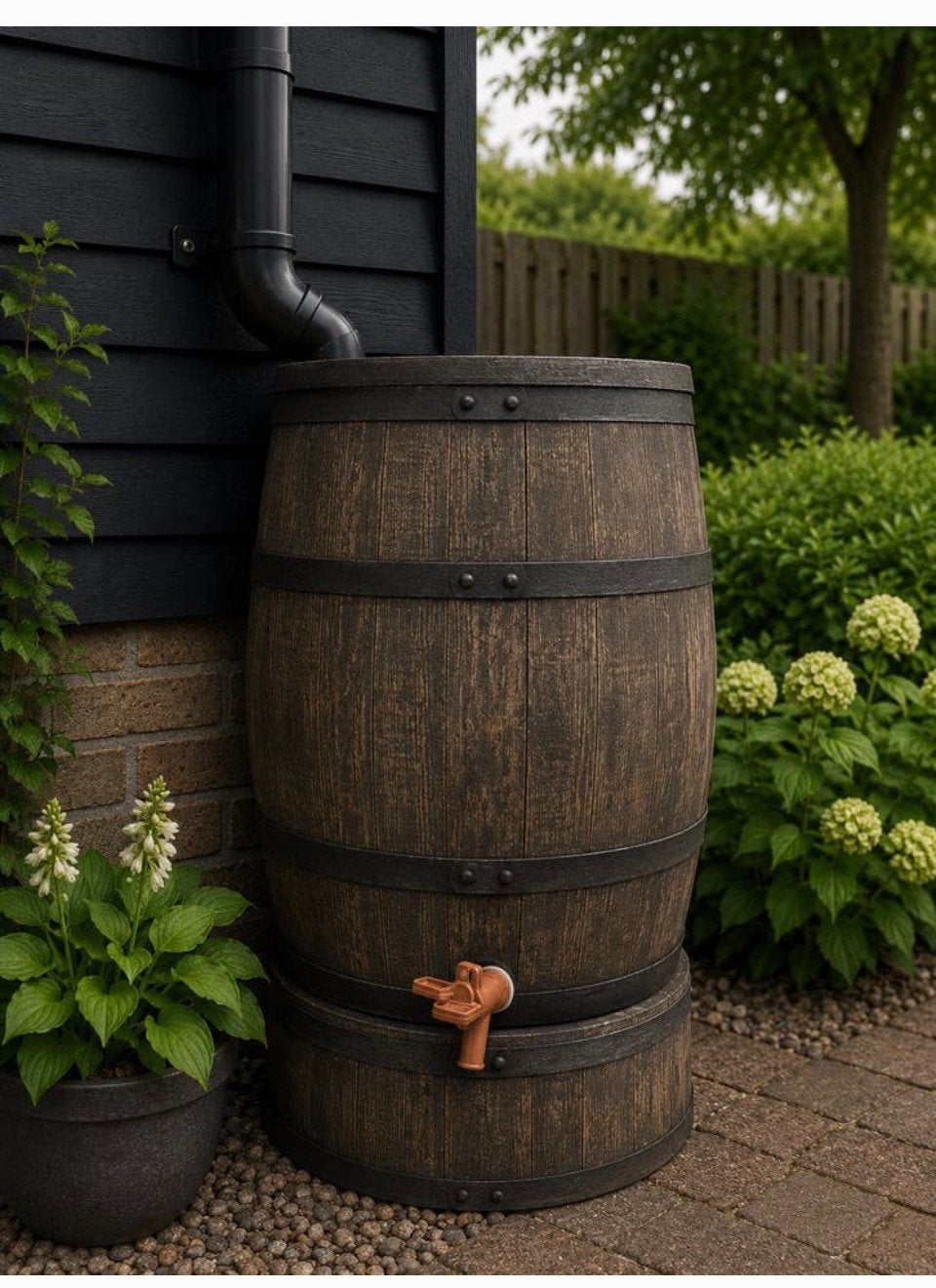 Kunststof regenton met ondervoet en deksel, Tuin en Terras, Regentonnen, Ophalen, 150 liter of meer, Nieuw, Nb