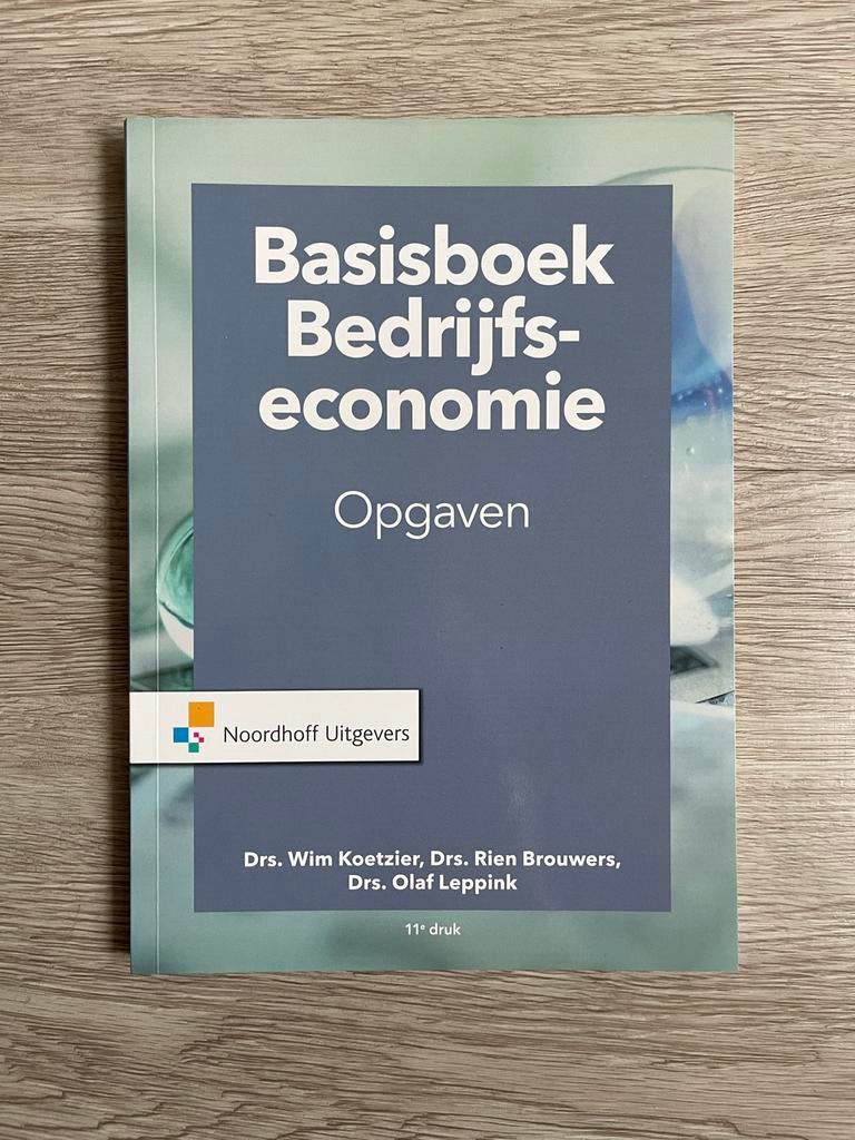 Basisboek Bedrijfseconomie Opgaven, Ophalen of Verzenden, Zo goed als nieuw, Economie en Marketing