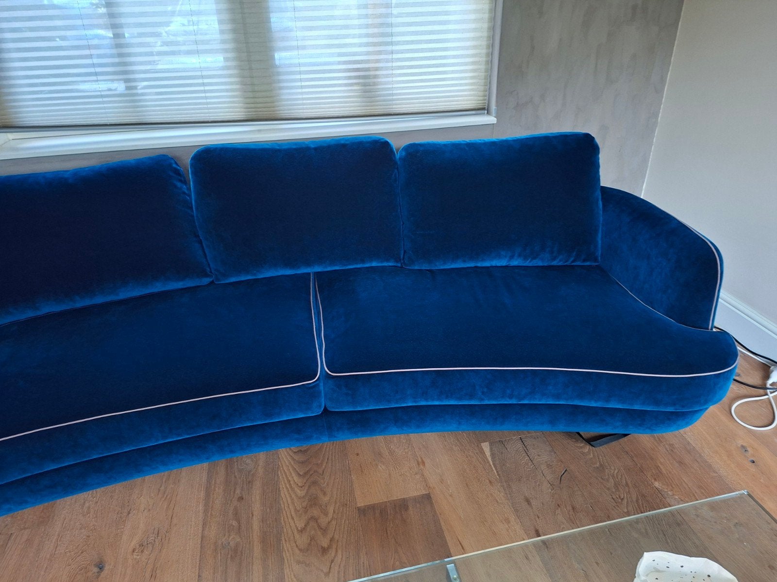 Roche Bobois 'Parenthese' 4-zits Designbank – Caresse Blue V, Ophalen, 250 tot 300 cm, 100 tot 125 cm, Zo goed als nieuw