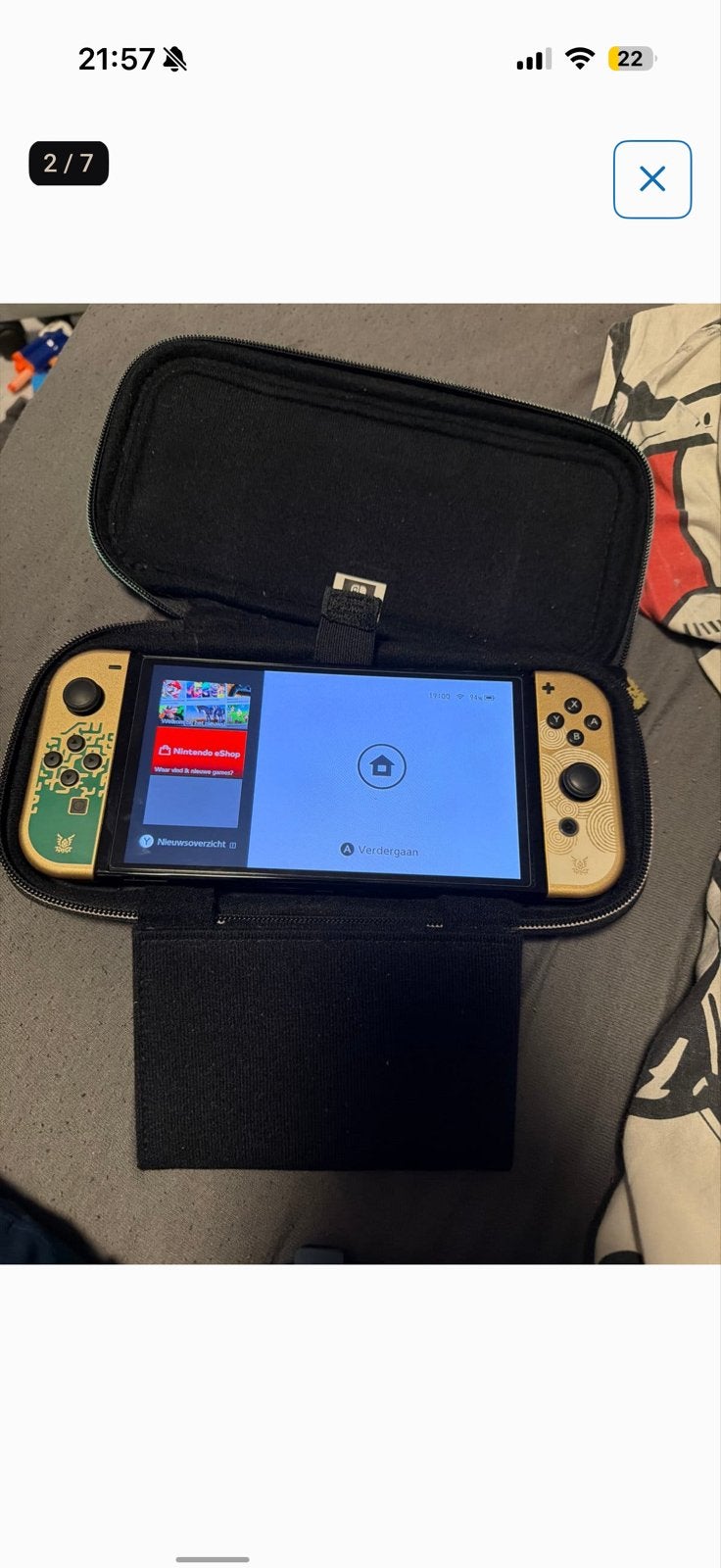 Nintendo Switch OLED Zelda Tears of the Kingdom Editie, Spelcomputers en Games, Met games, Met 2 controllers, Zo goed als nieuw