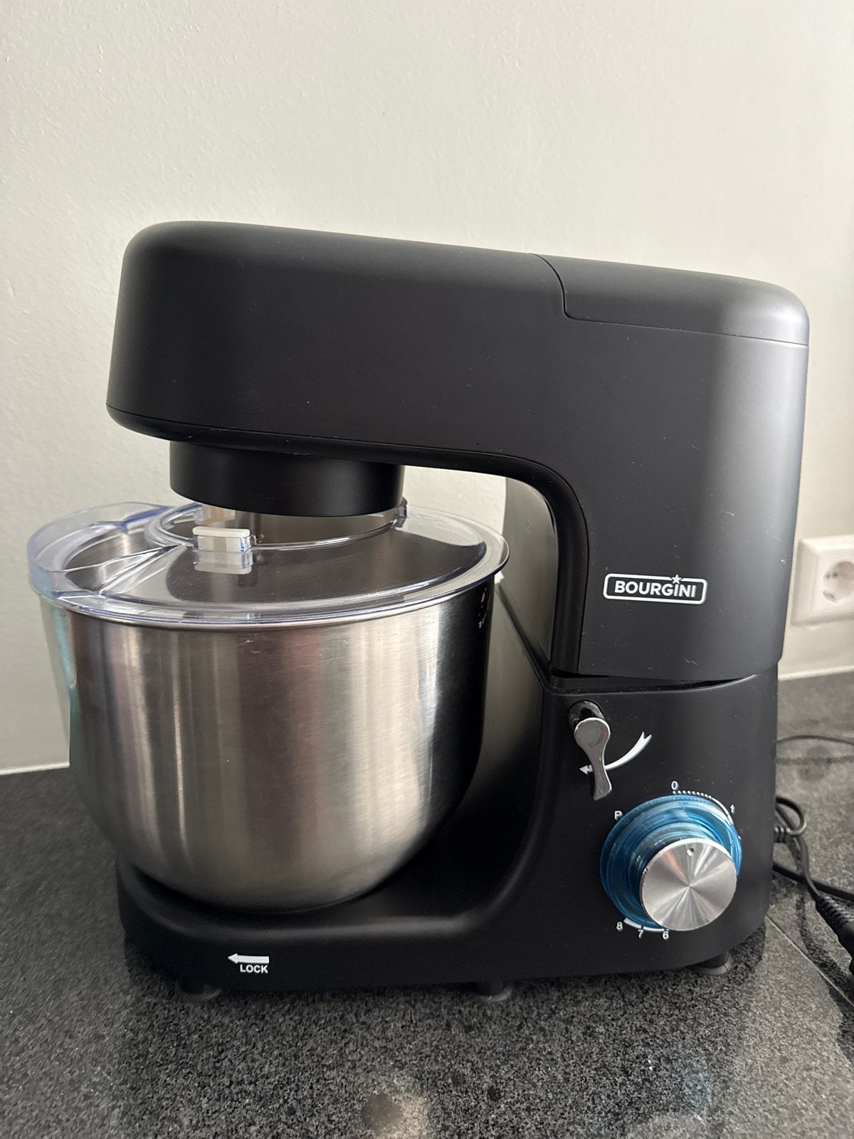 BOURGINI Keukenmachine - Zwart met RVS kom, 4 liter of meer, Ophalen of Verzenden, Zo goed als nieuw, 3 snelheden of meer