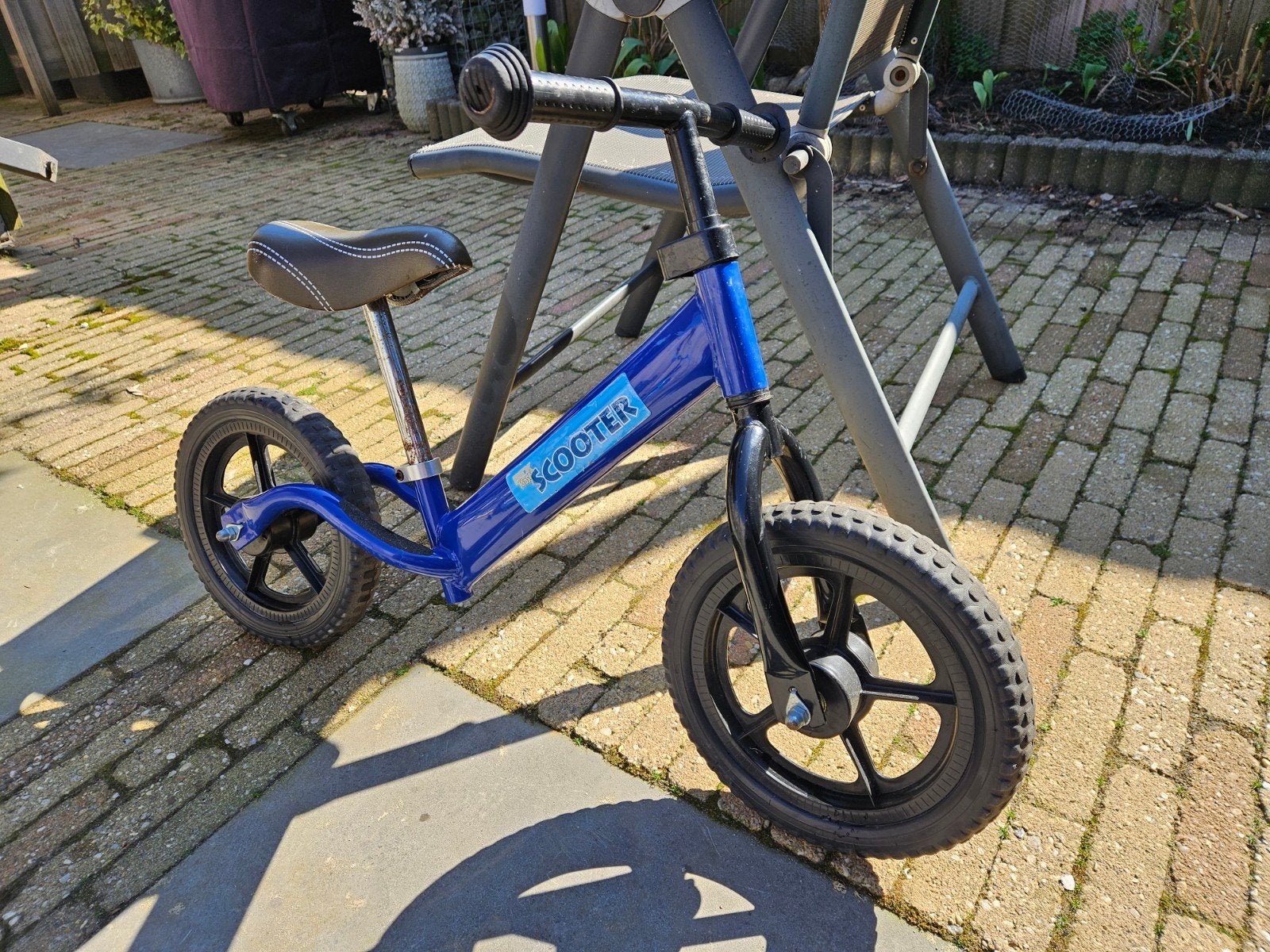 Stevige blauwe loopfiets, Ophalen of Verzenden, Gebruikt, Gewone step