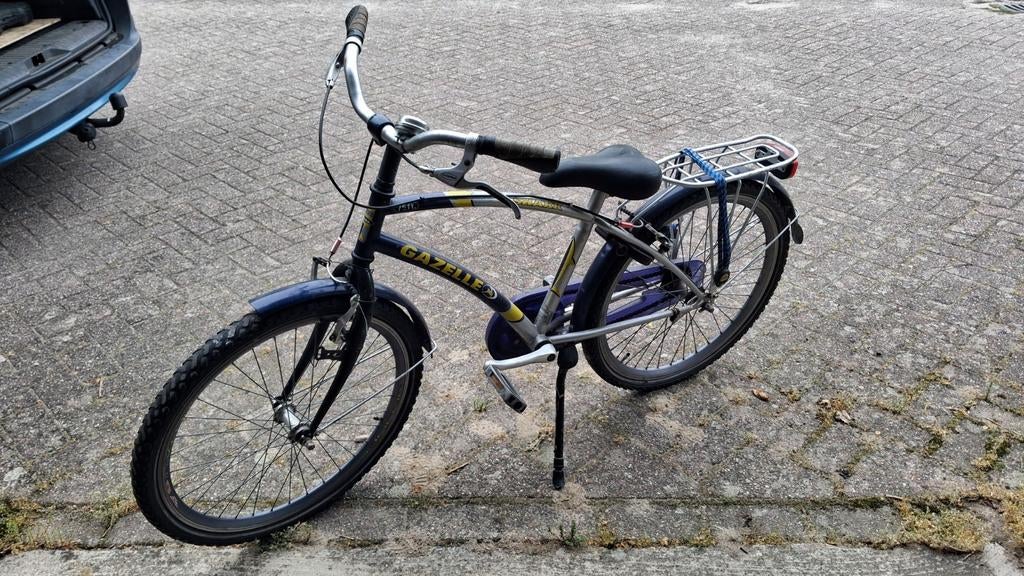 Gazelle kinderfiets - 24 inch - Blauw/Zilver, Fietsen en Brommers, Ophalen, Gebruikt, Gazelle, Terugtraprem