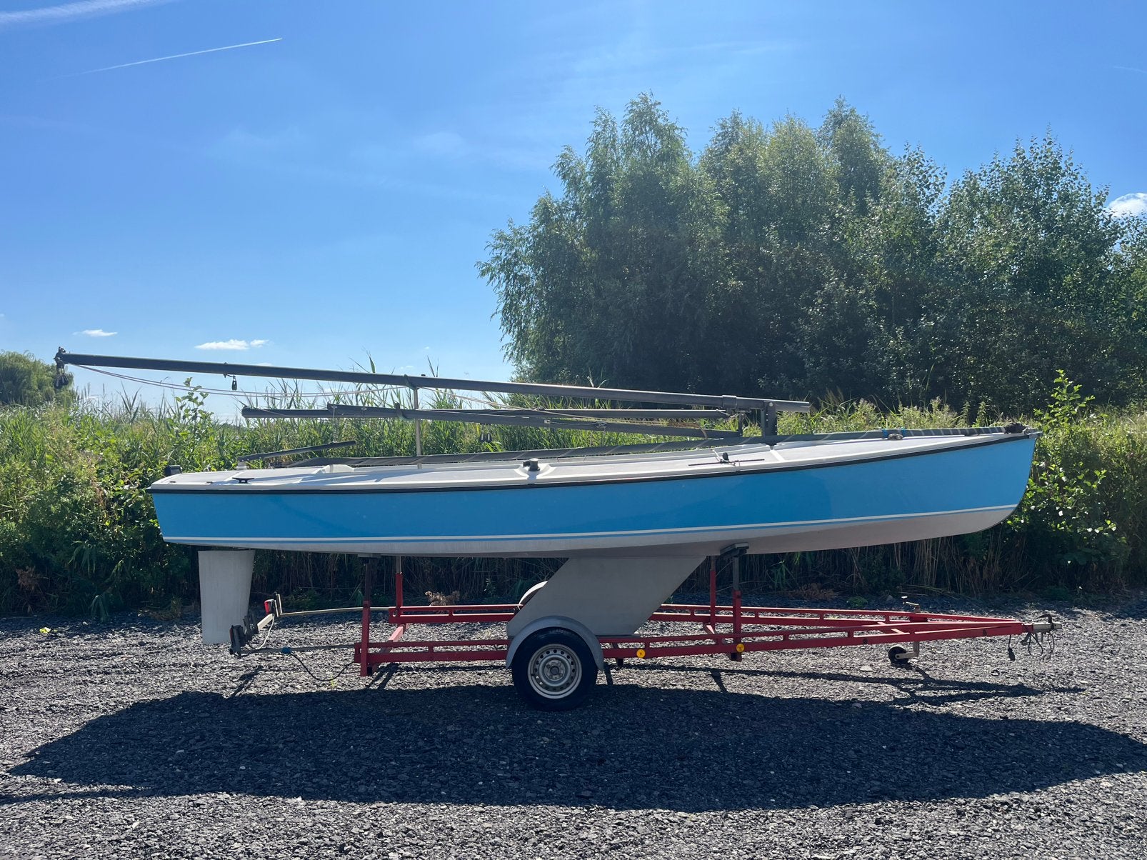 Prachtige geuzen valk met trailer, Watersport en Boten, Open zeilboten, Ophalen, Gebruikt, Fok, Polyester