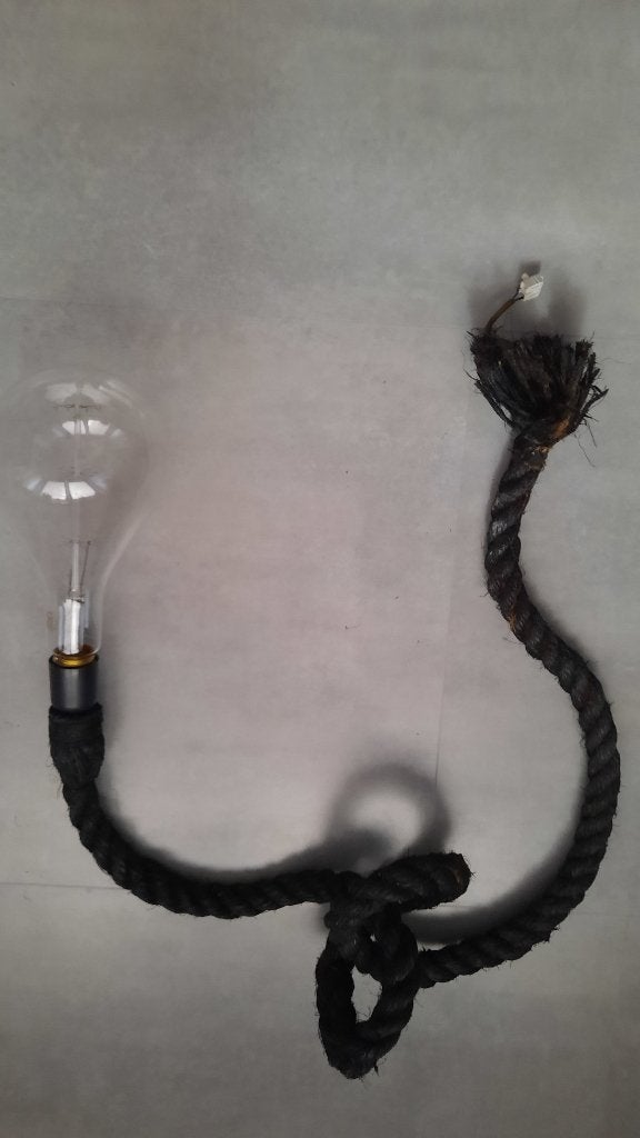 industriele lamp aan touw, Ophalen, Zo goed als nieuw, Glas, Industrieel