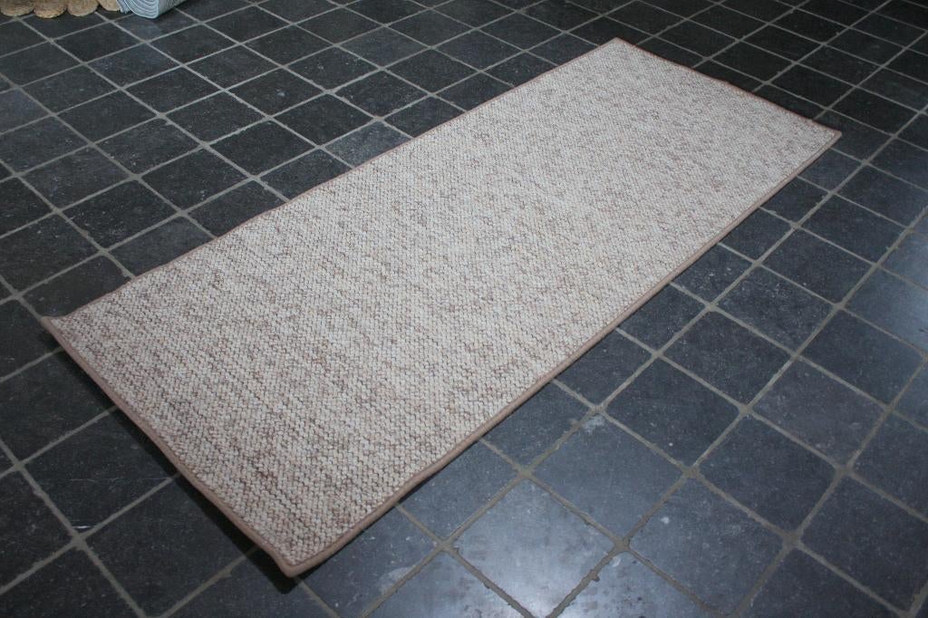 Vloerkleed / loper Wolly beige / bruin naturel 80 x 200 cm, Huis en Inrichting, Bruin, Rechthoekig, Nieuw, 200 cm of meer