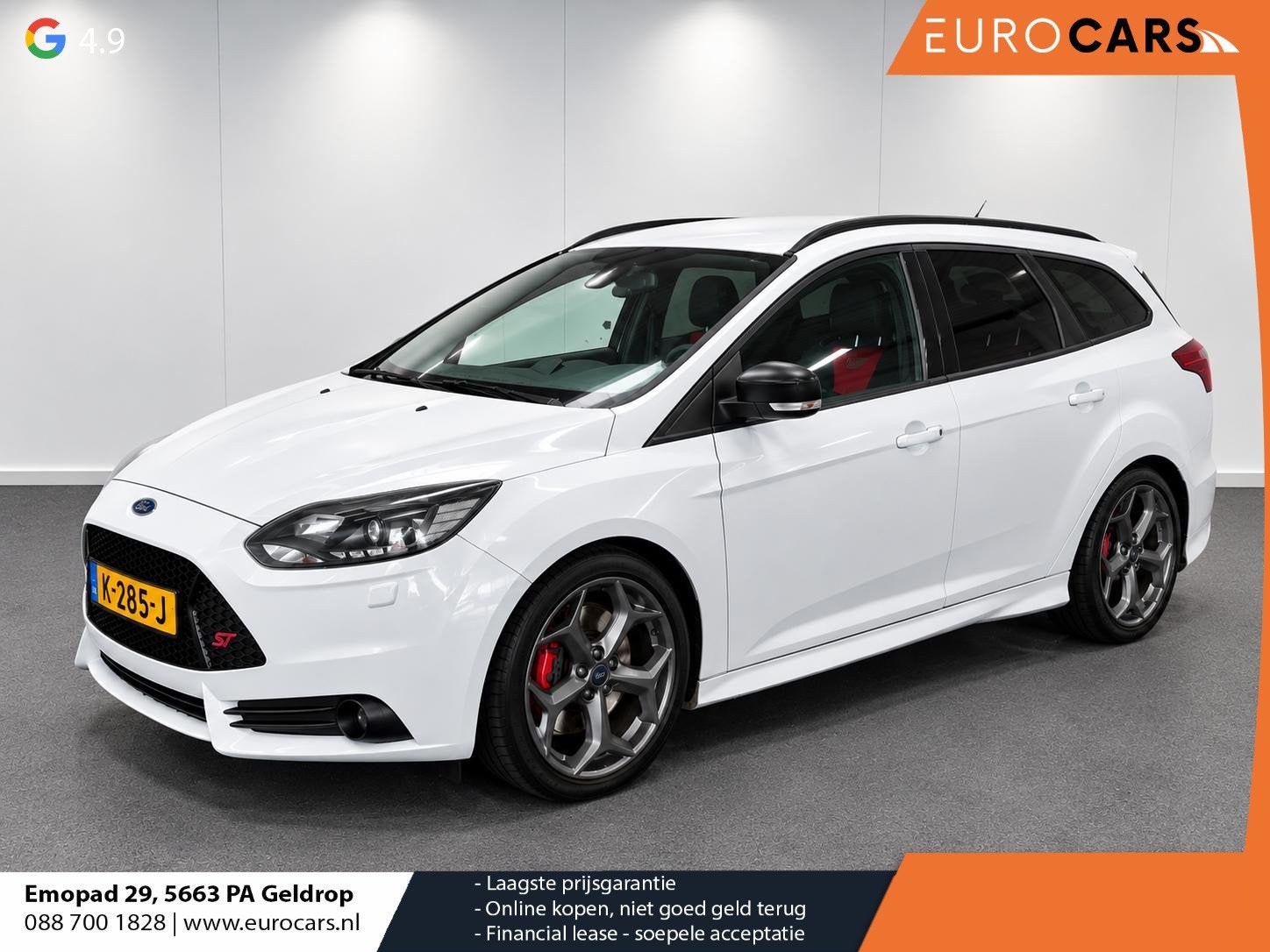 Ford Focus Wagon 2.0 EcoBoost ST-2 Navigatie Lederen bekledi, Auto's, Euro 5, Gebruikt, 4 cilinders, Leder en Stof