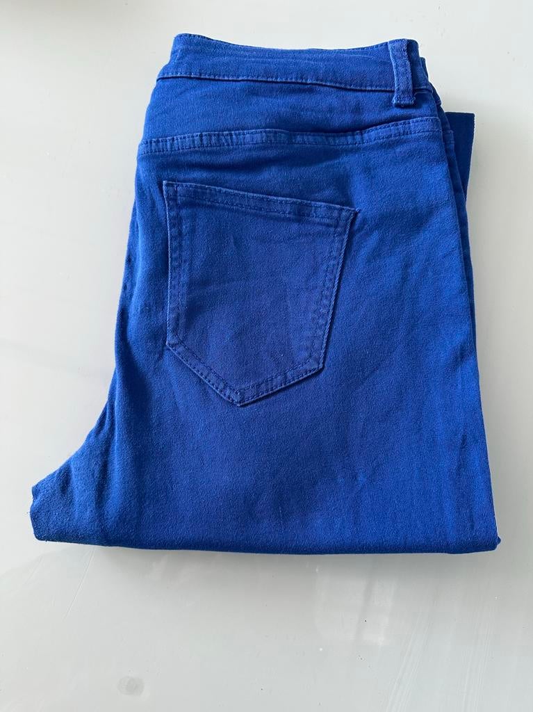 Blauwe broek,, Blauw, Maat 42/44 (L), Ophalen of Verzenden, Driekwart