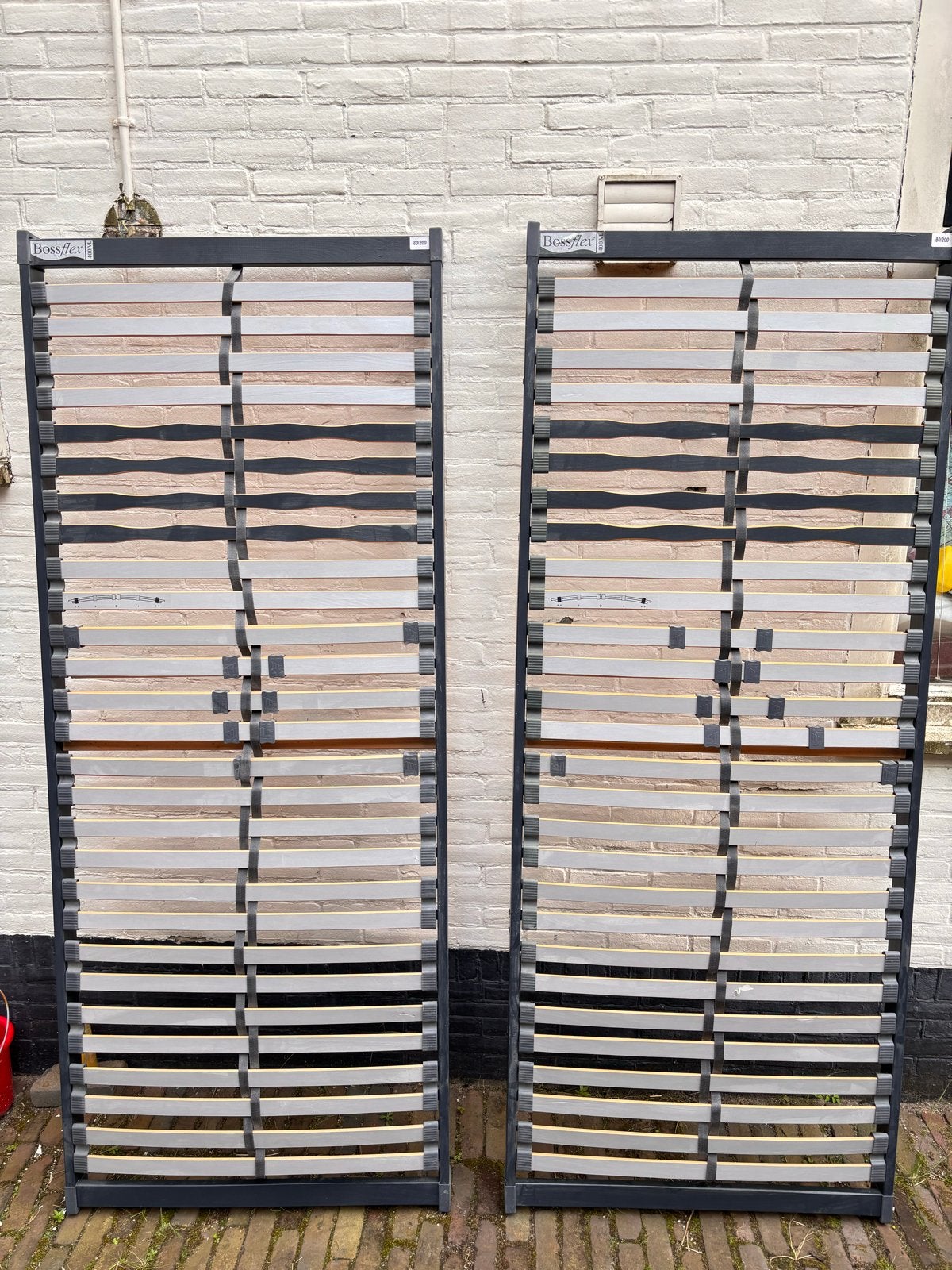 Bossflex 400 VL Lattenbodems 80x200 cm (2 stuks), Huis en Inrichting, Slaapkamer | Matrassen en Bedbodems, Ophalen, Gebruikt, Eenpersoons