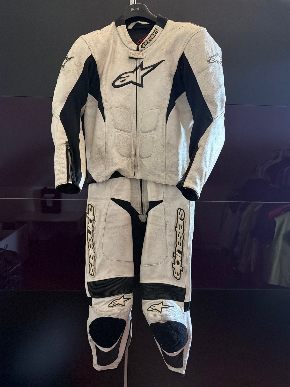 Alpinestars Leren Motorpak - Wit/Zwart (Maat 50), Ophalen, Tweedehands, Heren, Combipak
