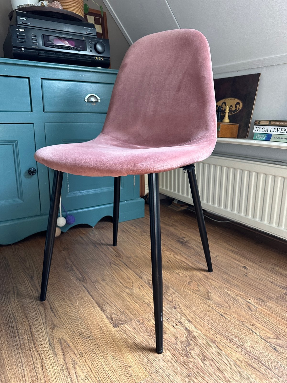 IKEA stoelen roze fluweel 2st, Ophalen, Gebruikt, Twee, Overige kleuren