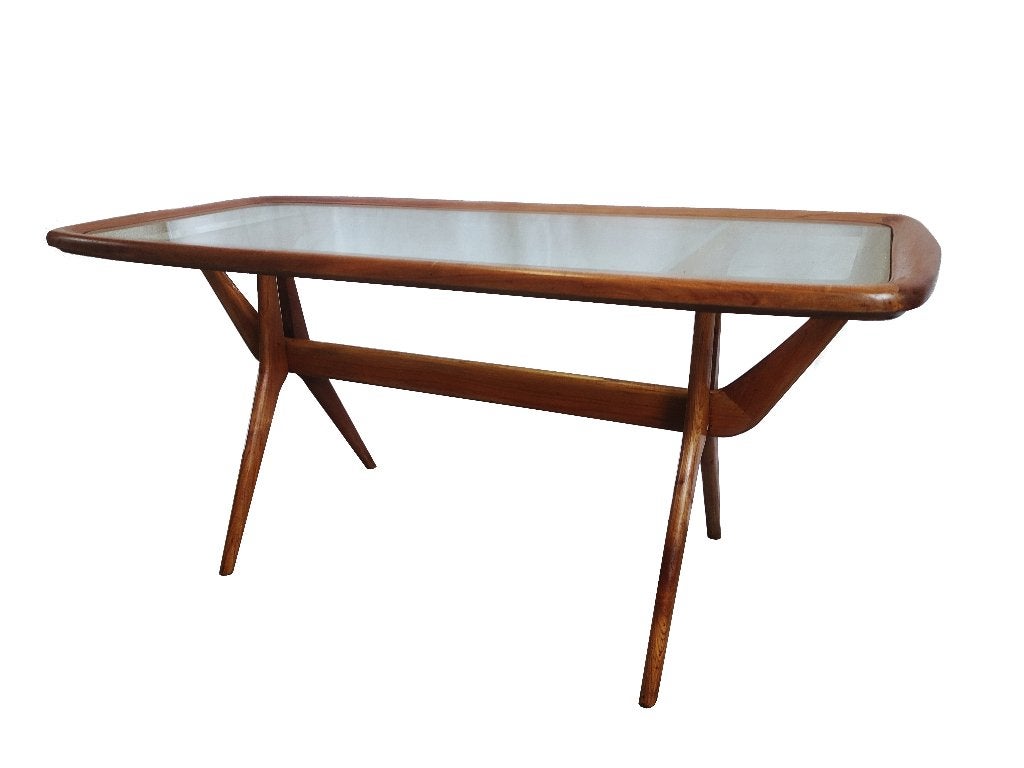 Schitterende vintage Italiaan Cecare Lacca design salontafel, Huis en Inrichting, Ophalen, Gebruikt, Hout