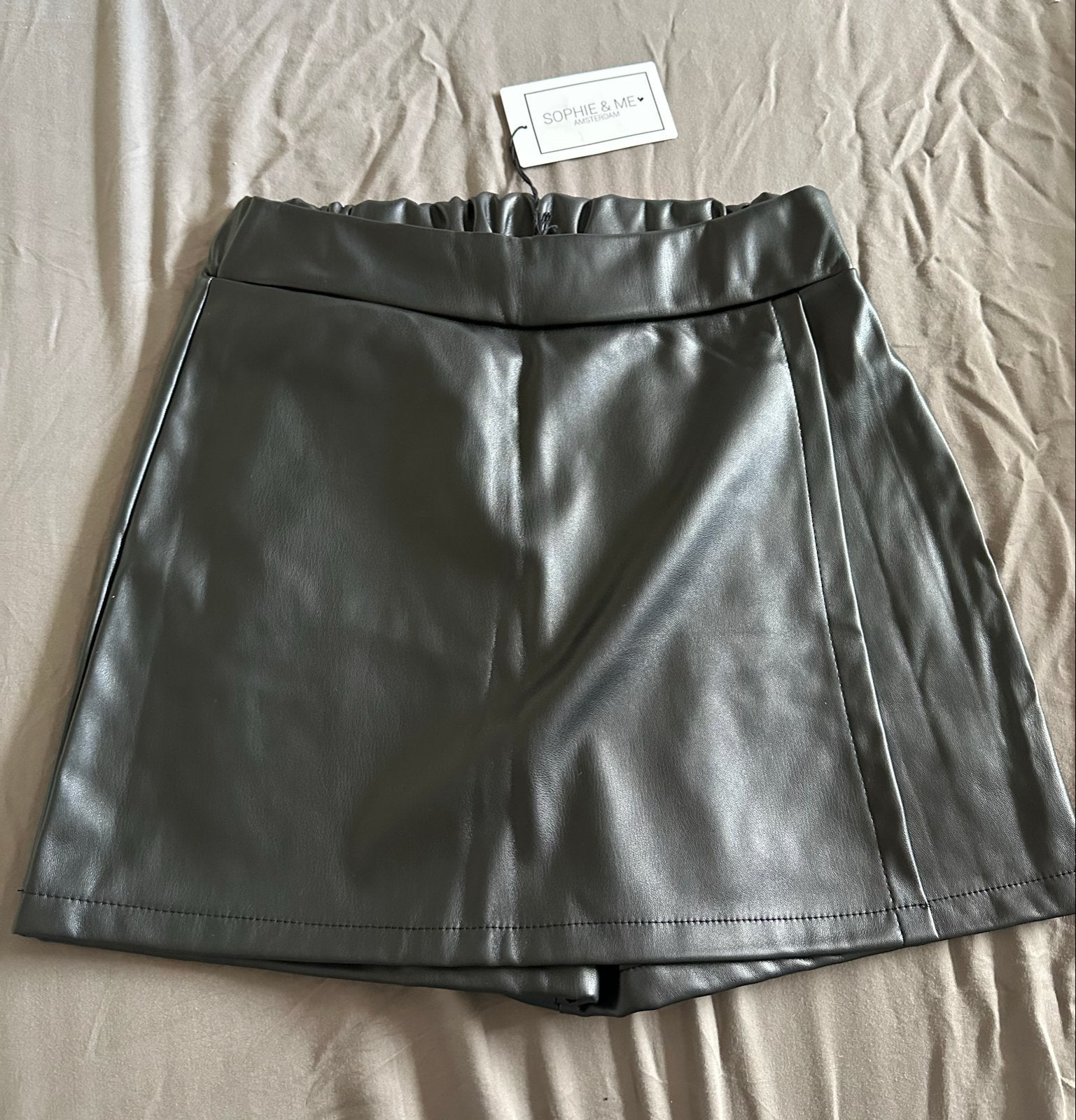 Zwarte leren skort van Sophie & Me Amsterdam, Zwart, Nieuw, Ophalen of Verzenden, Maat 36 (S)