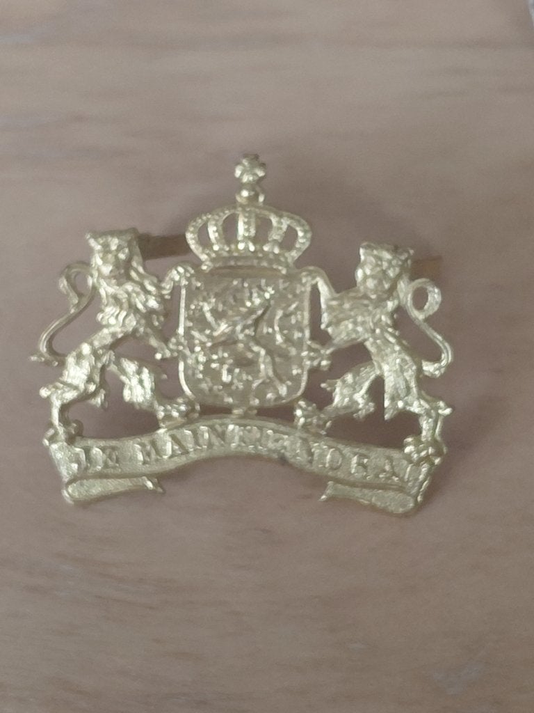Embleem Je Maintiendrai., Verzamelen, Militaria | Algemeen, Ophalen of Verzenden, Landmacht, Nederland, Embleem of Badge