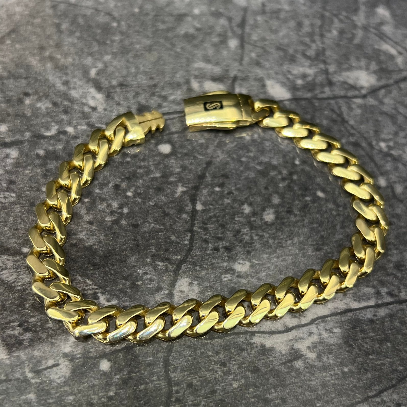 18k gouden armband cuban schakel monaco, Ophalen of Verzenden, Nieuw, Goud