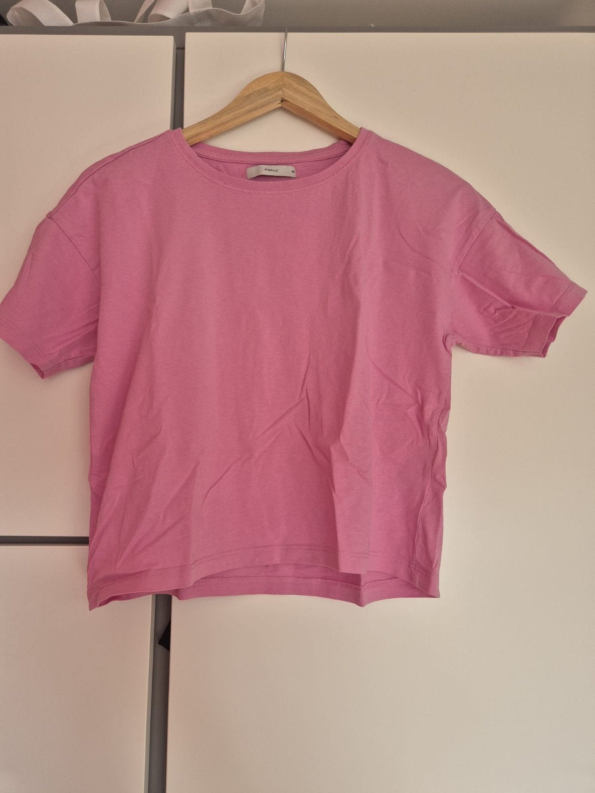 rose t-shirt mt XS (valt wat ruimer), Ophalen, Zo goed als nieuw, Korte mouw, Roze