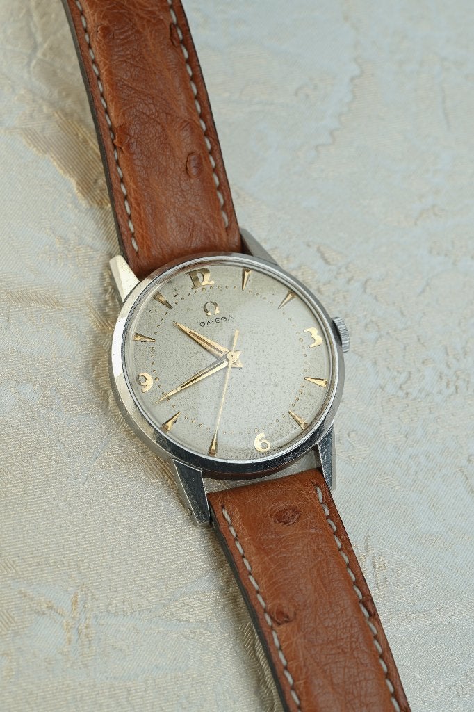 Omega Breguet numerals ref. 2496 13 SC, Leer, Omega, Ophalen of Verzenden, Omega