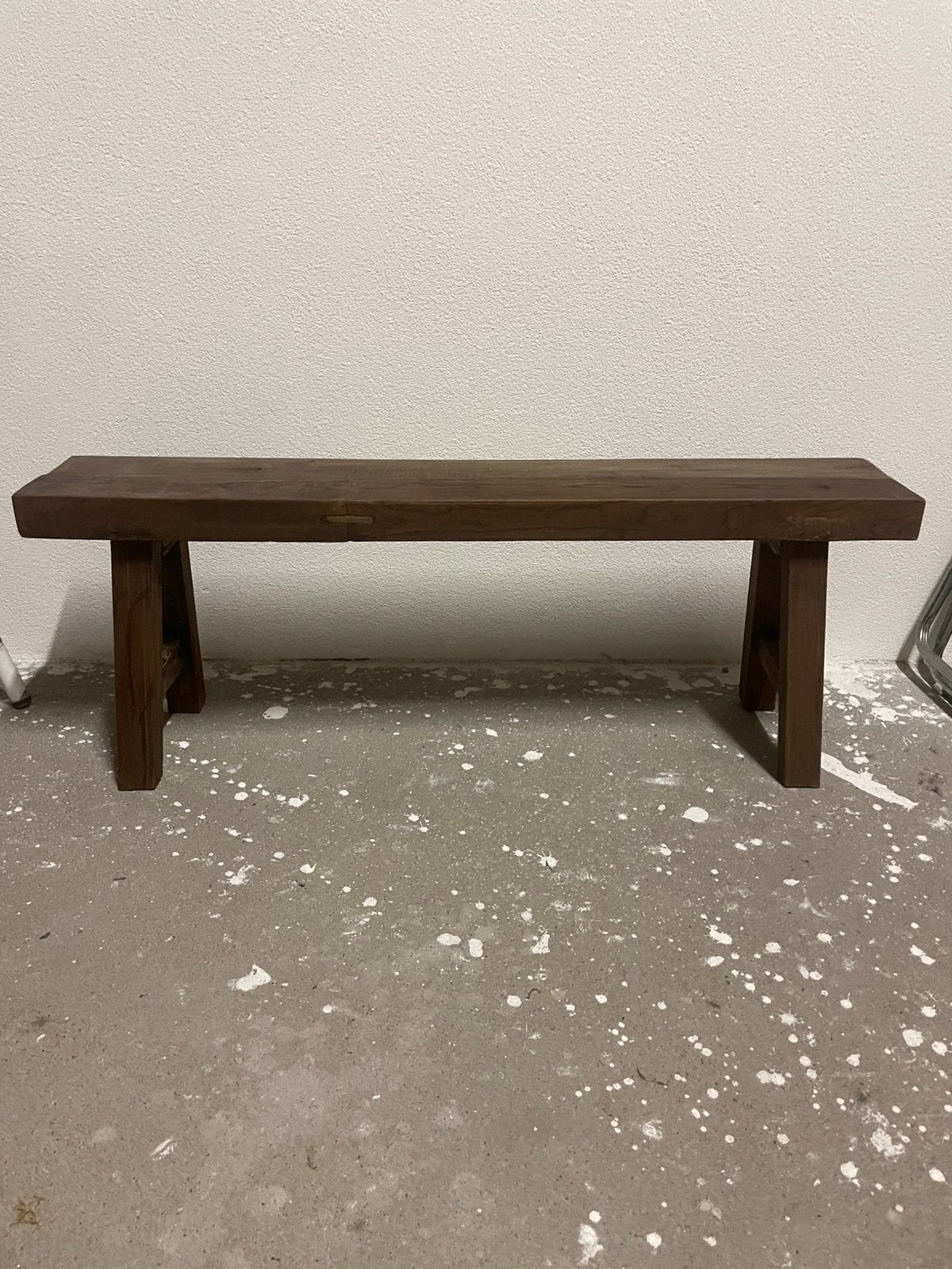 Teak houten bankje, Ophalen, Zo goed als nieuw, Rechthoekig, 125 cm of meer