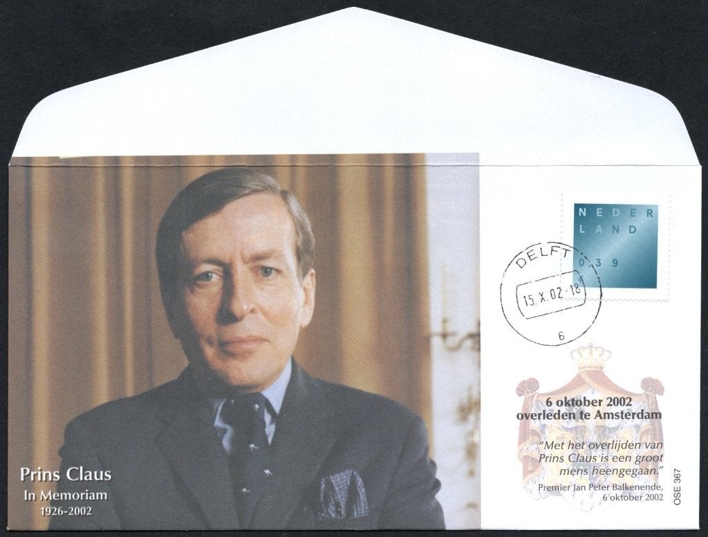 OSE367 - Prins Claus In Memoriam 1926-2002, Verzenden, Envelop