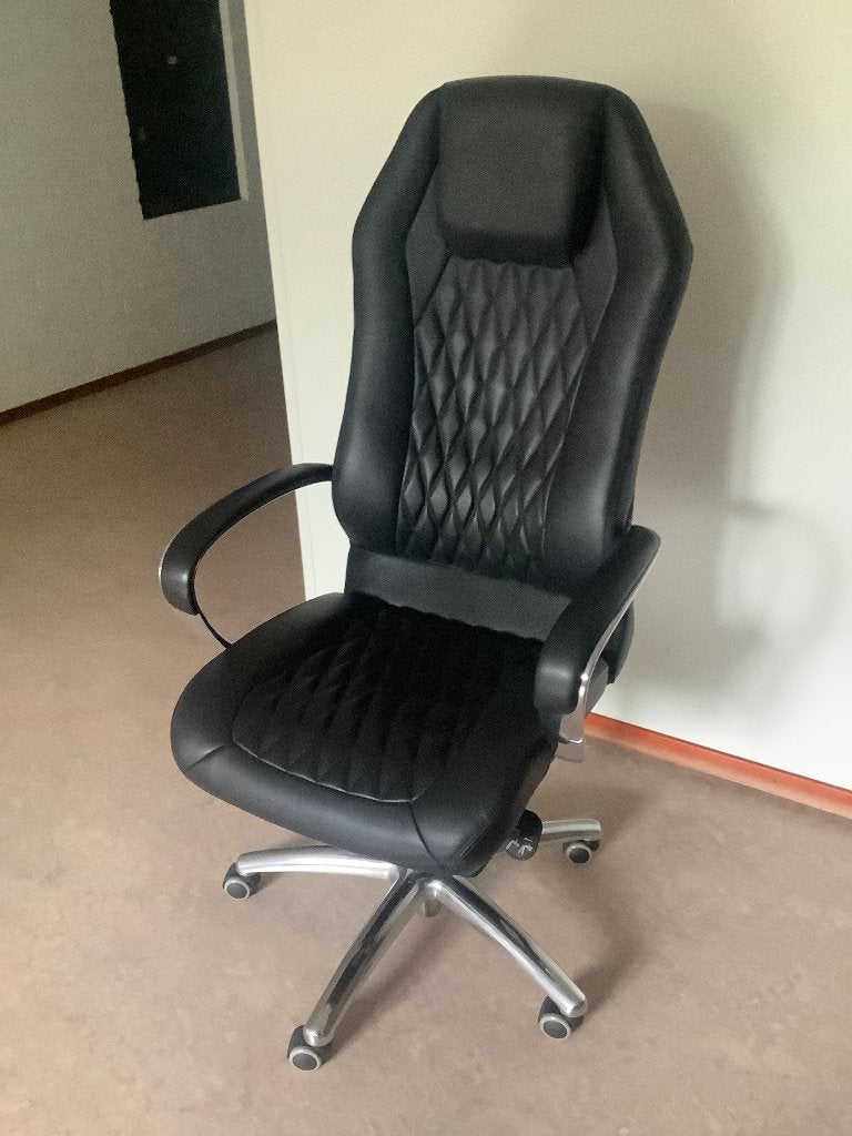 Apolo 64 ergonomische directiestoel bureaustoel leer zwart, Ophalen, Gaming bureaustoel, Zwart, Zo goed als nieuw