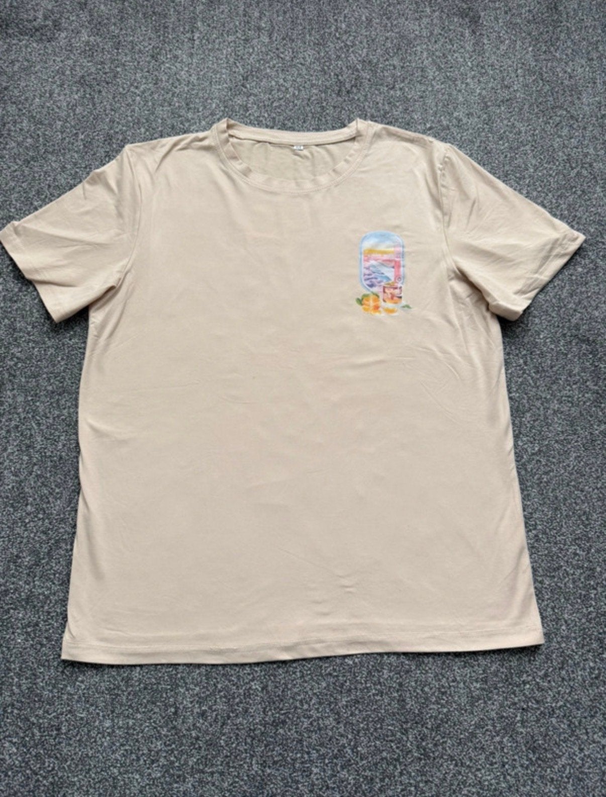 T-shirt maat M met 'Casa Airlines' print, Ophalen of Verzenden, Gedragen, Maat 48/50 (M), Beige