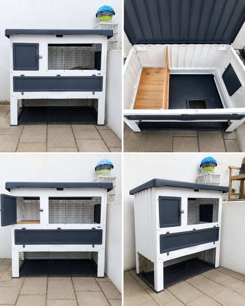 Konijnenhok kunststof Ferplast Grande Lodge, Ophalen, 110 cm of meer, Zo goed als nieuw, 90 cm of meer